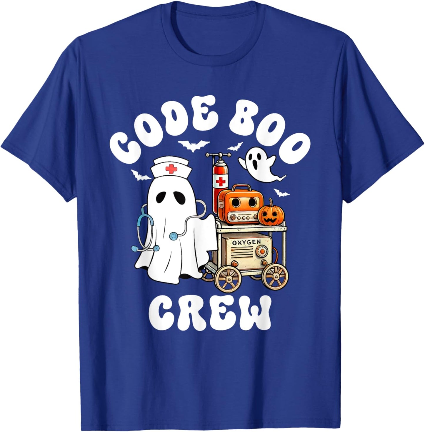 Code Boo Crew Outfit Funny Ghost Halloween Costume T-Shirt - T-Shirt | Royal