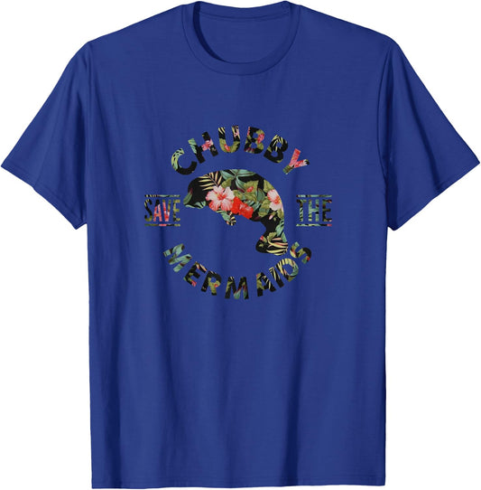Save The Chubby Mermaids Manatees Lovers Protect Animal T-Shirt - T-Shirt | Royal