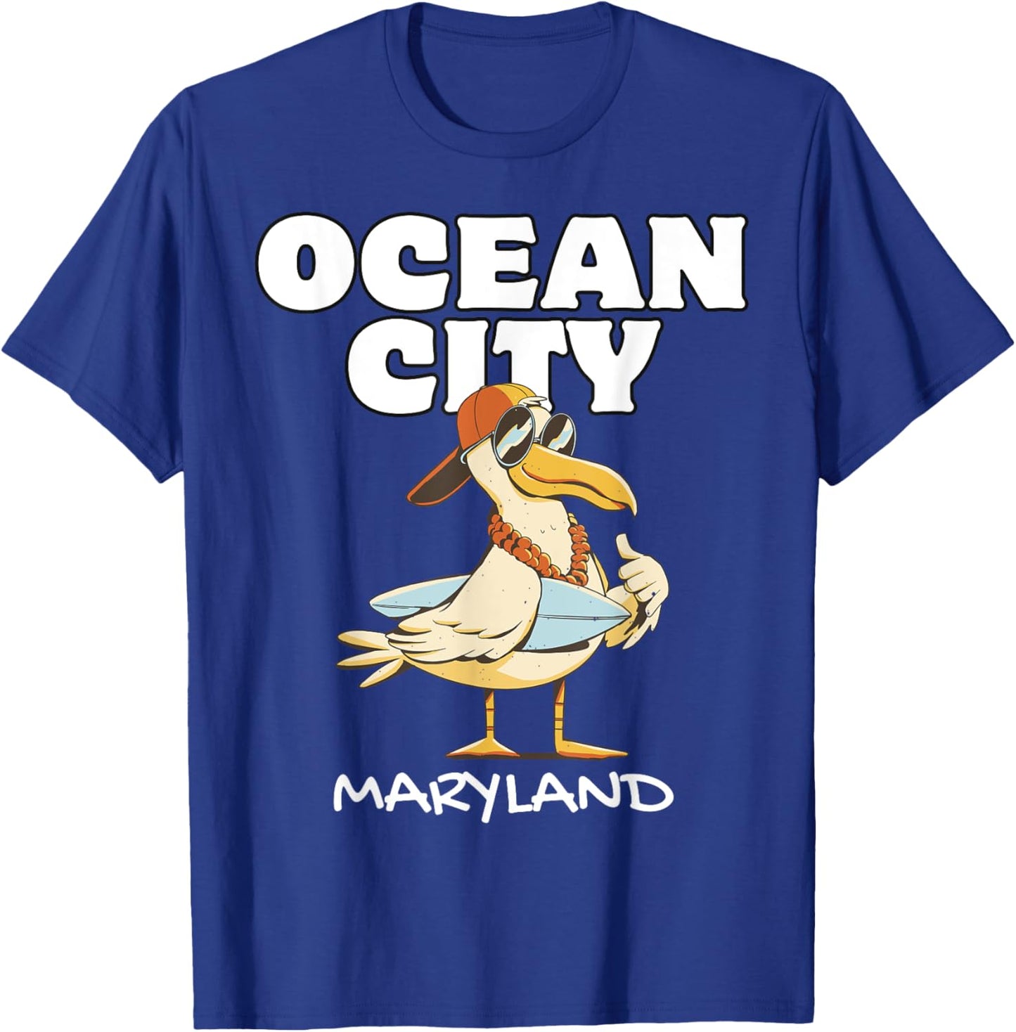 OCEAN CITY MARYLAND Surf Vacation Sunset Surfing Travel T-Shirt - T-Shirt | Royal