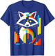 Raccoon Colorful Art Animal Geometric Graphic Raccoon T-Shirt - T-Shirt | Royal