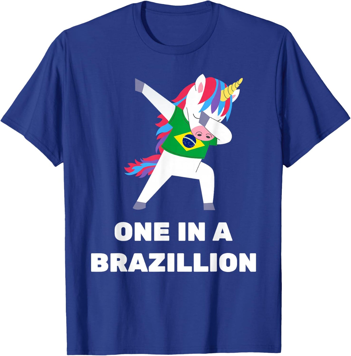 Funny Brazilian Unicorn Brazil Flag Brasil T-Shirt - T-Shirt | Royal
