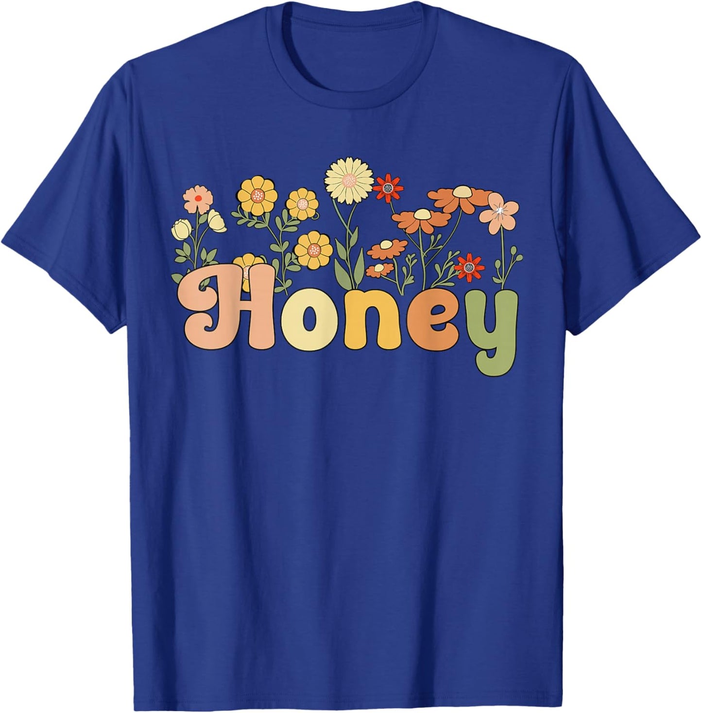 Groovy Honey Grandmother Flowers Honey Grandma T-Shirt - T-Shirt | Royal