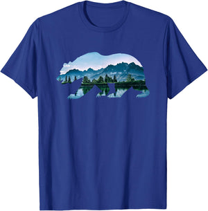 Bear Vintage National Park Bear Wildlife Mountains T-Shirt - T-Shirt | Royal