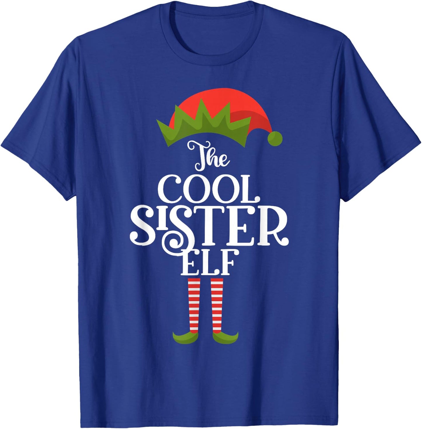 Sister Elf Xmas Funny Family Matching Group Christmas T-Shirt - T-Shirt | Royal