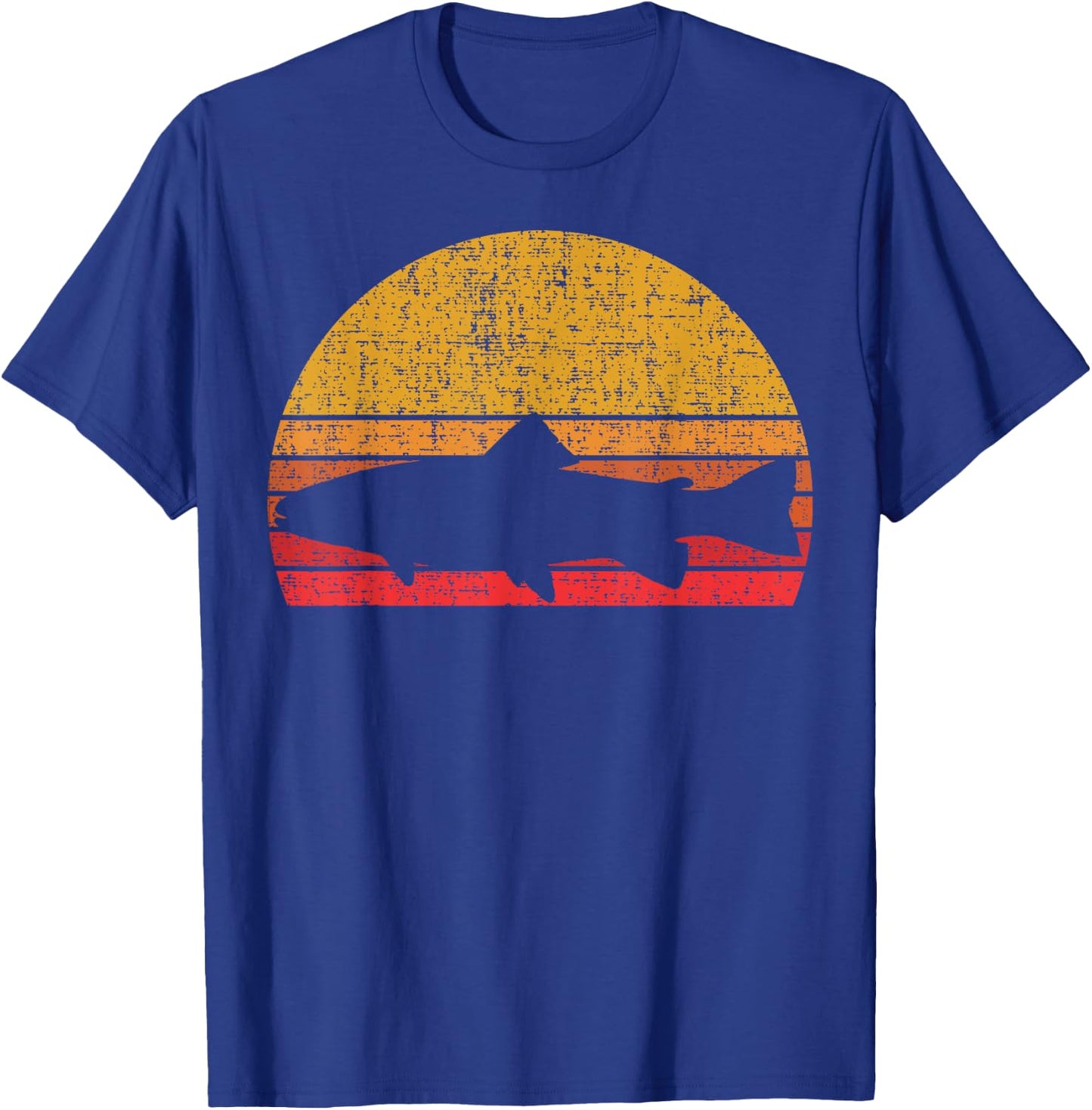 Steelhead Fishing Retro Trout Fisherman T-Shirt - T-Shirt | Royal