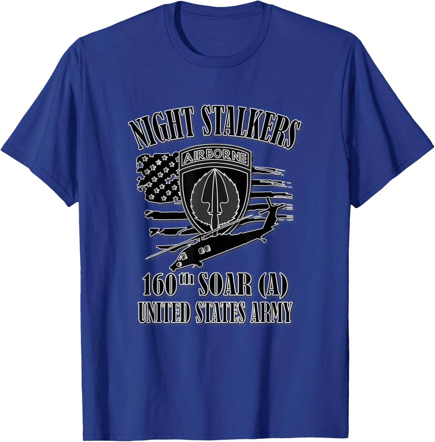 U.S. Army 160th SOAR- Airborne (Front Design) T-Shirt - T-Shirt | Royal