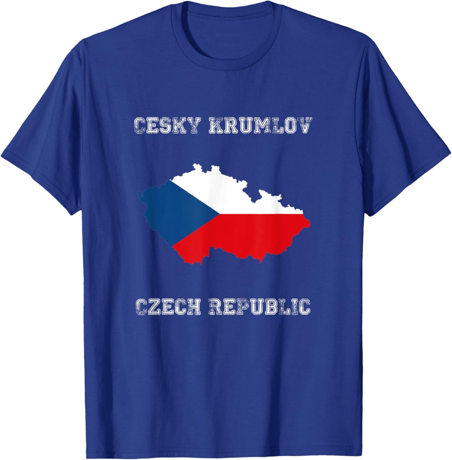 Cesky Krumlov Czech Republic Distressed Czech Republic Flag T-Shirt - T-Shirt | Royal