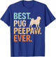 Best Pug Peepaw Ever Dog Lover Grandpa Funny Retro T-Shirt - T-Shirt | Royal