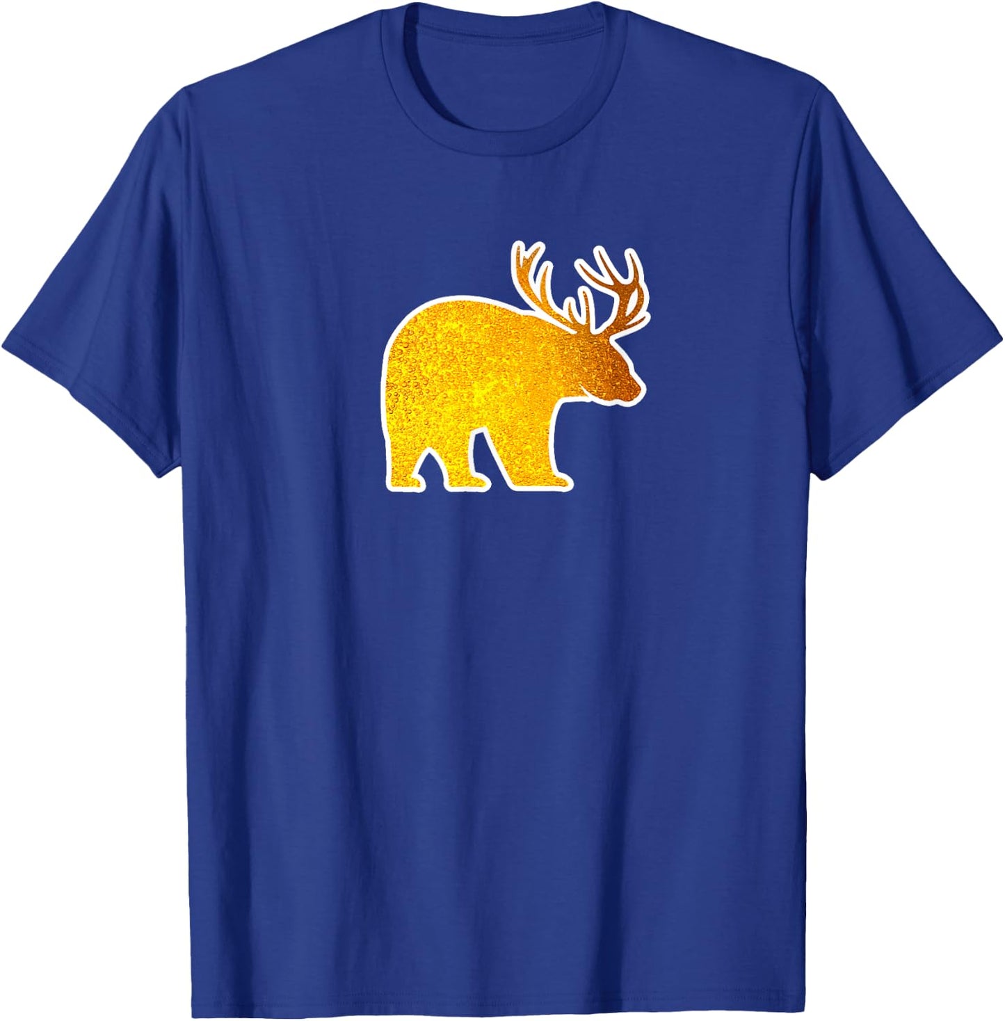 Bear with Deer Antlers Funny Beer Lover Spirit Animal T-Shirt - T-Shirt | Royal