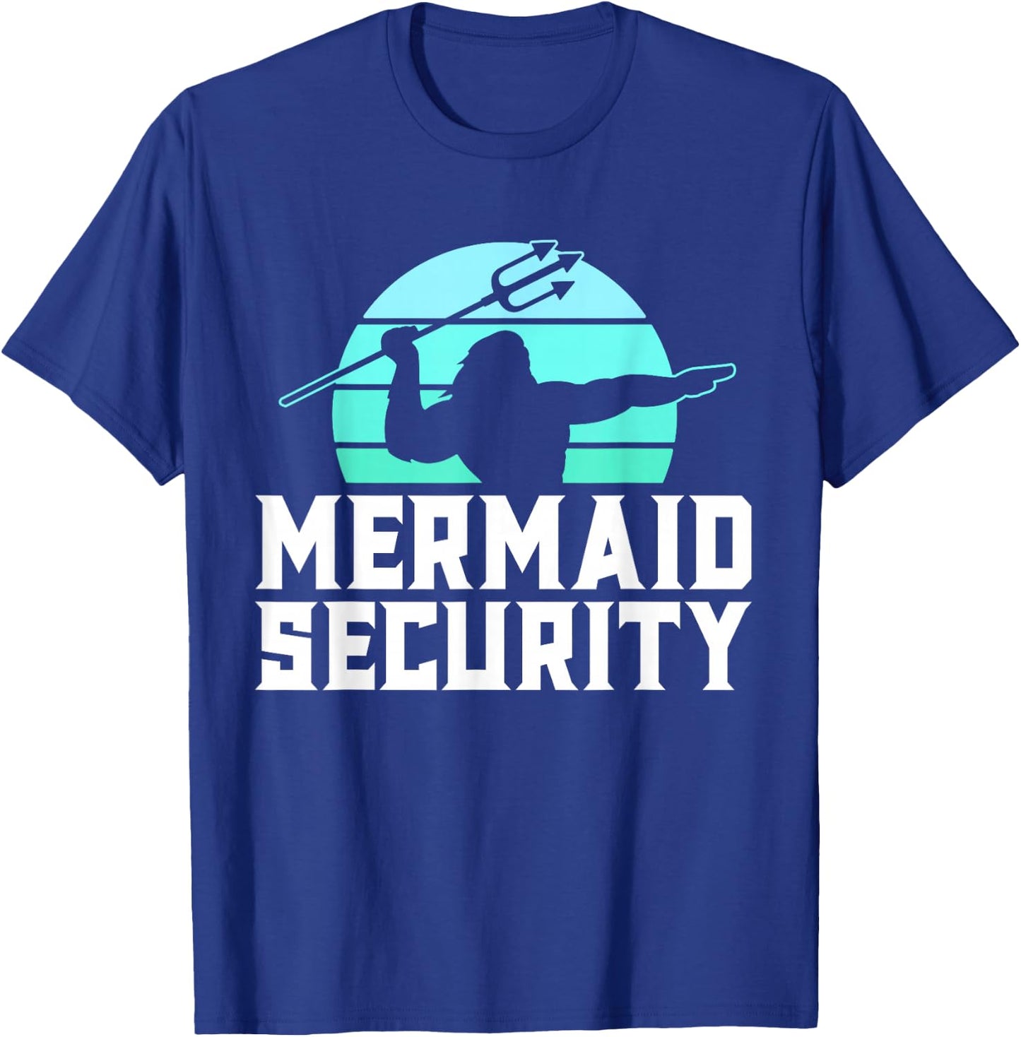 Mermaid Security Shirt Boys Swimmer Dad Merdad Trident T-Shirt - T-Shirt | Royal