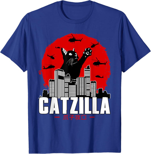 Catzilla Cute Cat Stuff For Cat Lover, Cat Mom, Cat Dad T-Shirt - T-Shirt | Royal