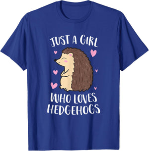 Just a Girl Who Loves Hedgehogs Cute Hedgehog Girl Small T-Shirt - T-Shirt | Royal