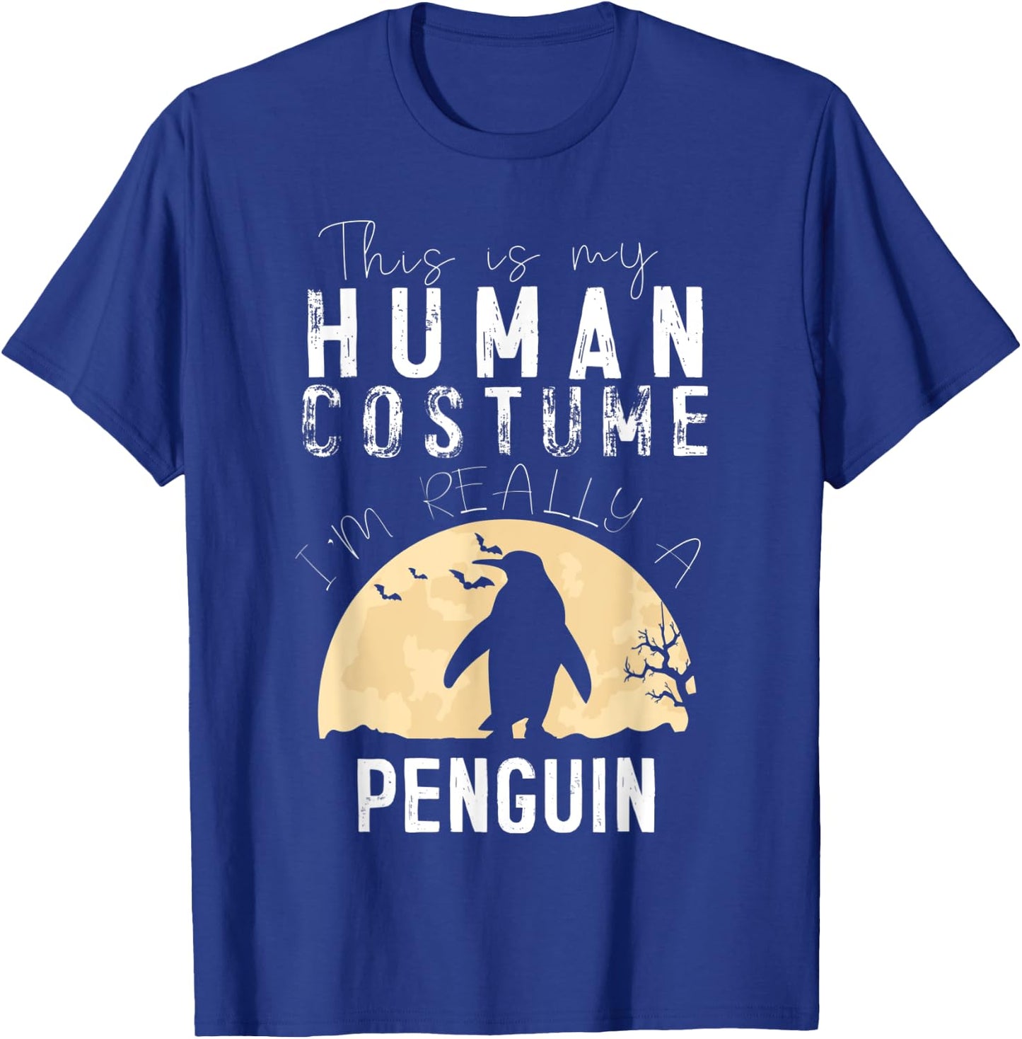 Halloween Human Costume Penguin Creepy Horror T-Shirt - T-Shirt | Royal