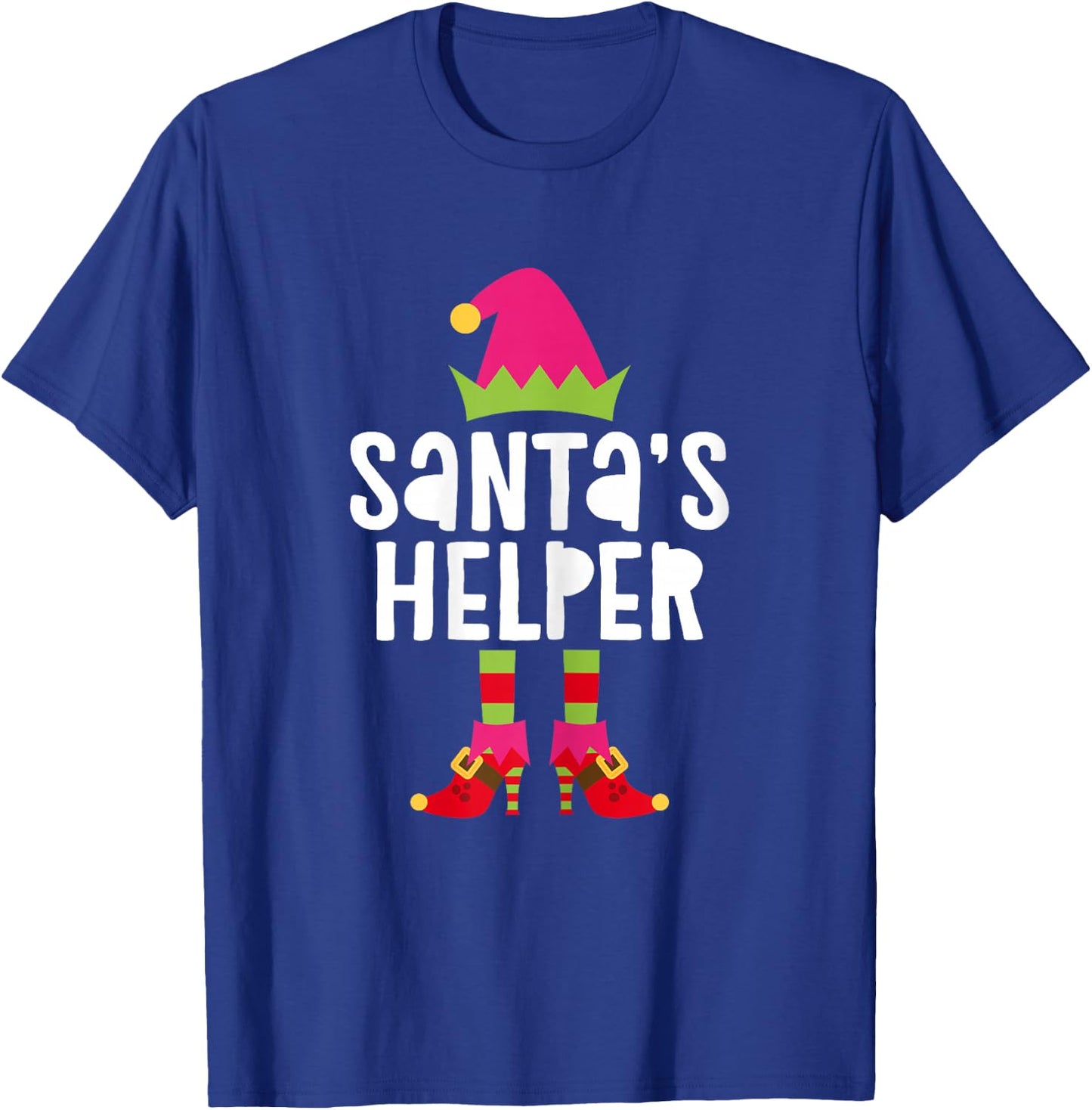 Santa's Helper Shirt Women Girl Matching Christmas Elf T-Shirt - T-Shirt | Royal