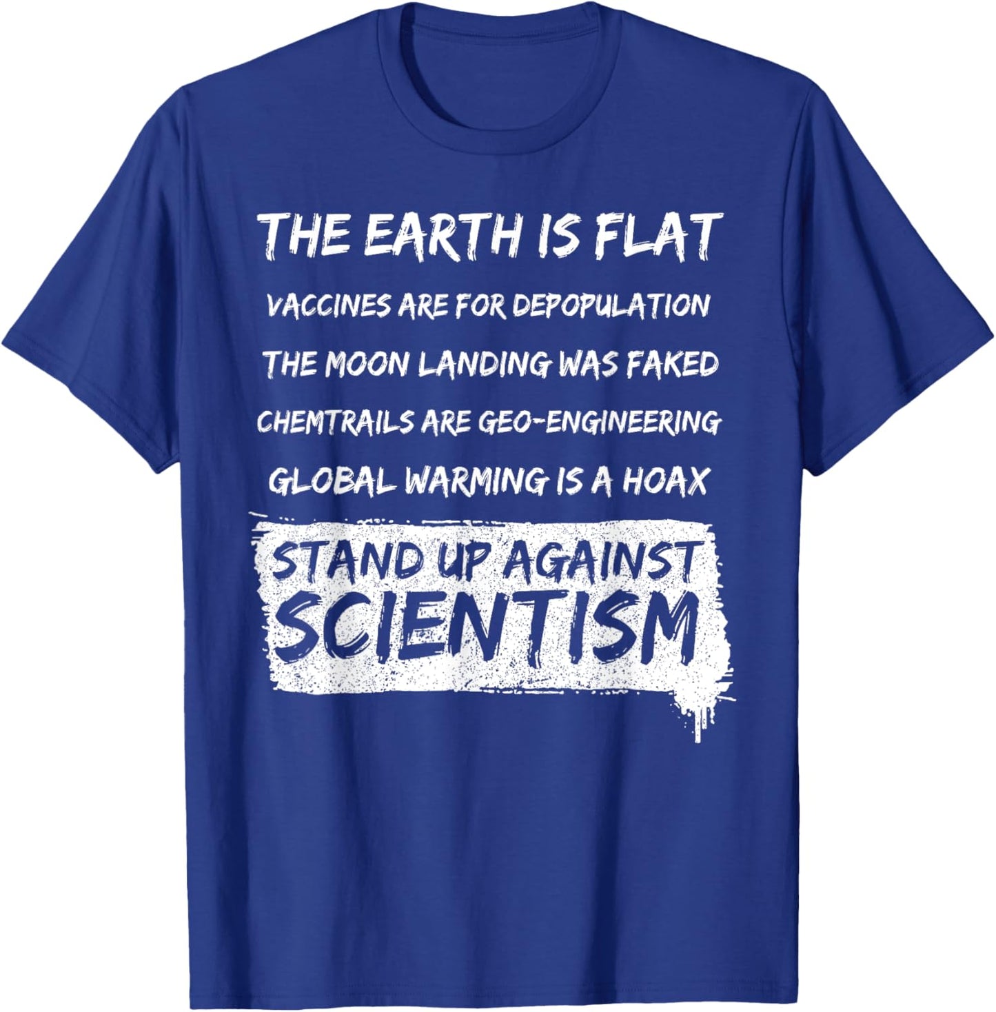 The Earth Is Flat Vaccines Are For Depopulation T-Shirt - T-Shirt | Royal