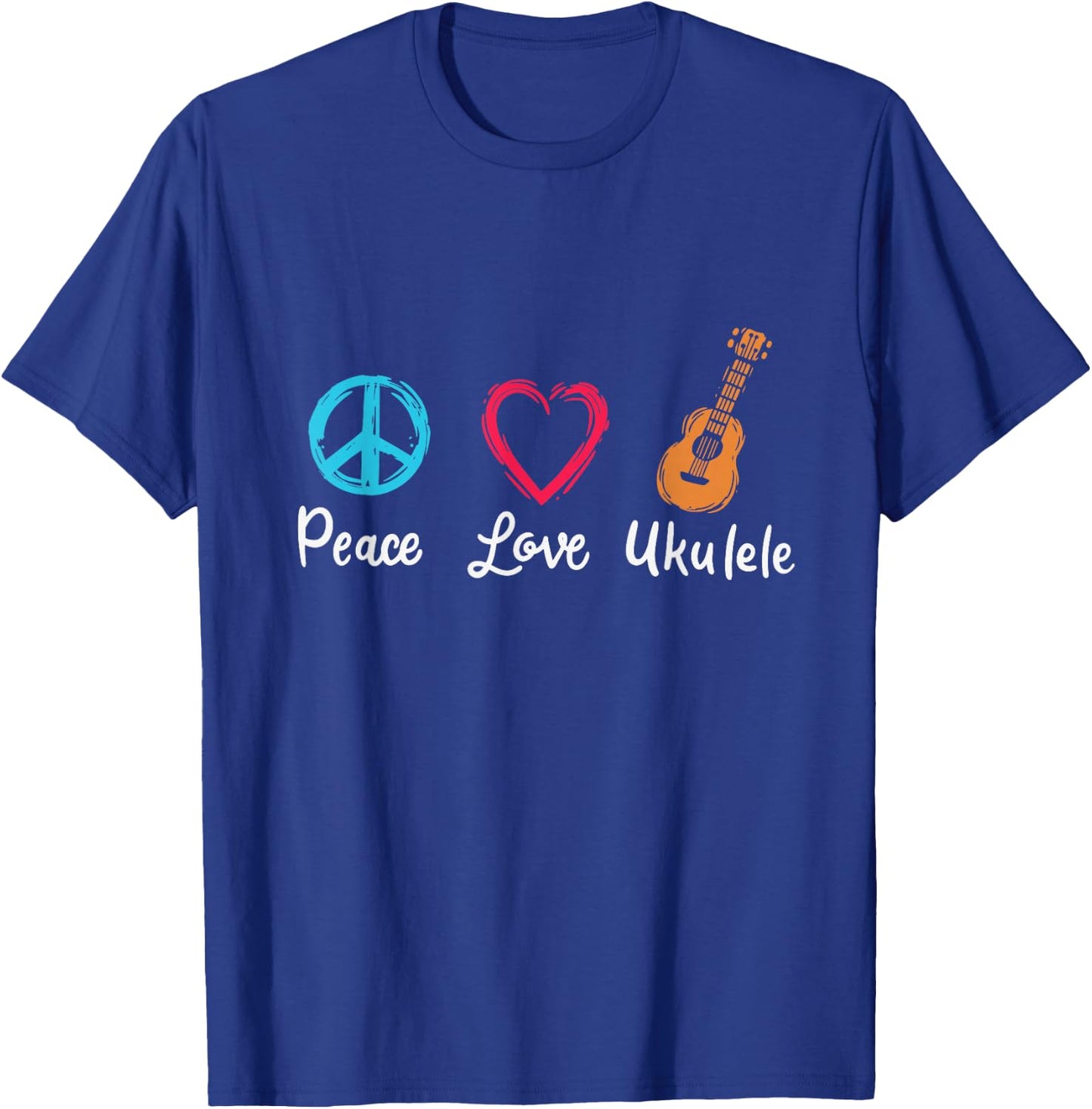 Peace Love Ukulele T-Shirt - T-Shirt | Royal