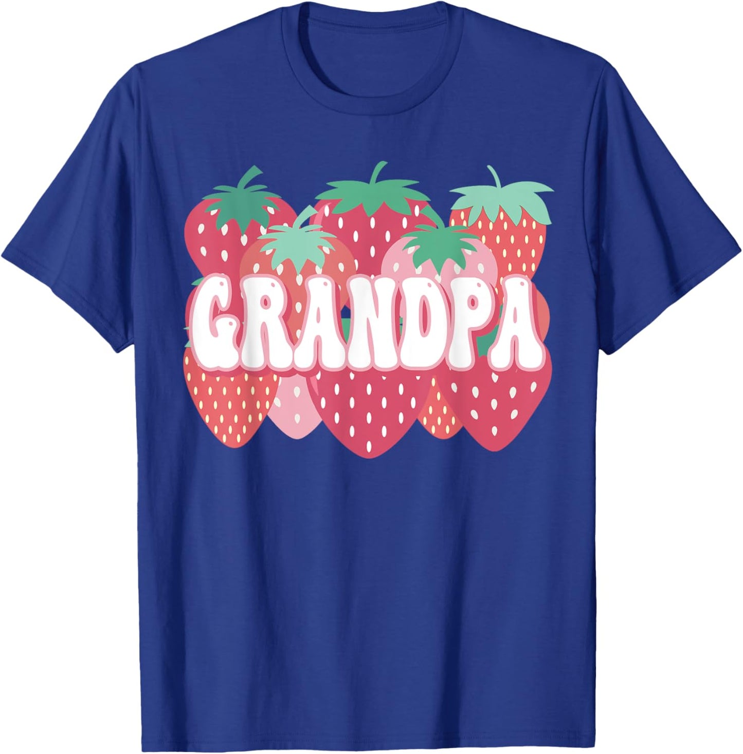 Grandpa Of The Berry First Birthday Strawberry Family Party T-Shirt - T-Shirt | Royal