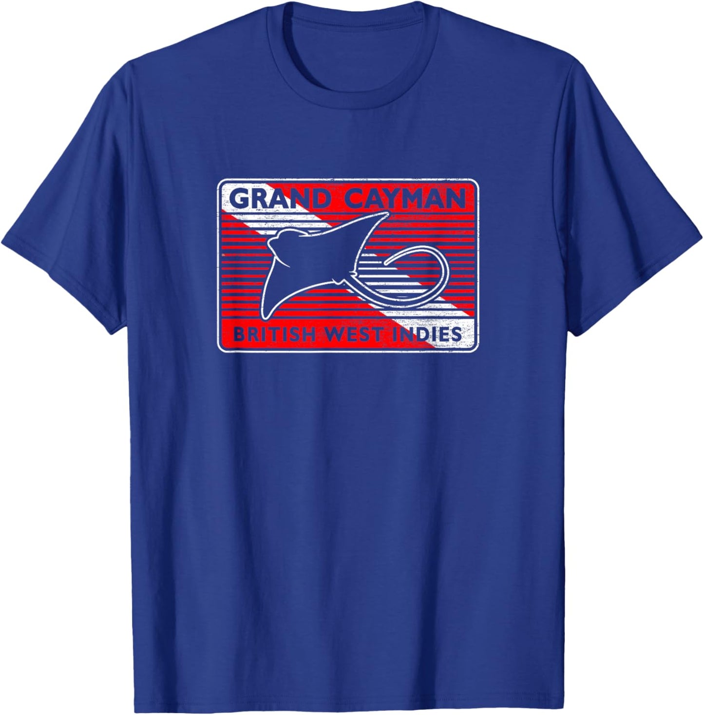 Retro Grand Cayman Islands Stingray City Scuba Diving T-Shirt - T-Shirt | Royal