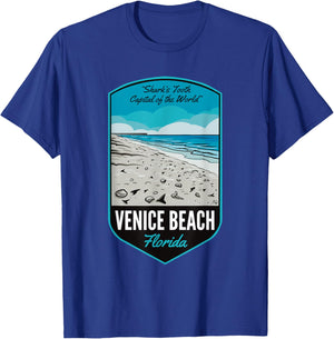 Venice Beach FL Sharks Tooth Capital T-Shirt - T-Shirt | Royal