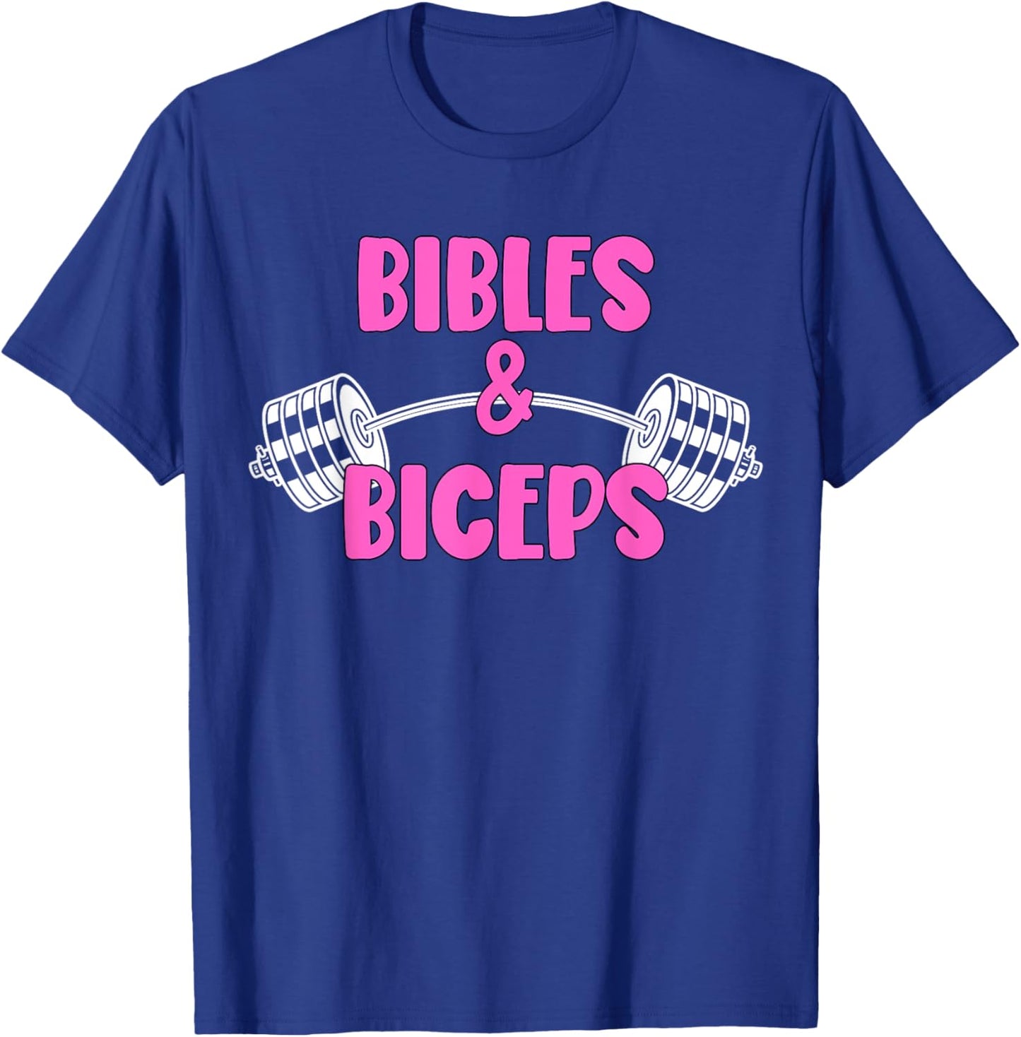 Bibles and Biceps Funny Gym Workout Christian T-Shirt - T-Shirt | Royal