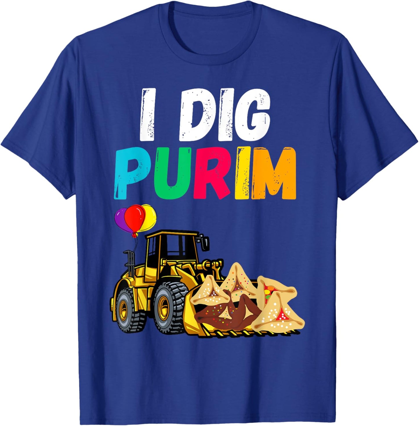 I Dig Purim Hamantaschen Tractor Jewish Toddlers Boys Girls T-Shirt - T-Shirt | Royal