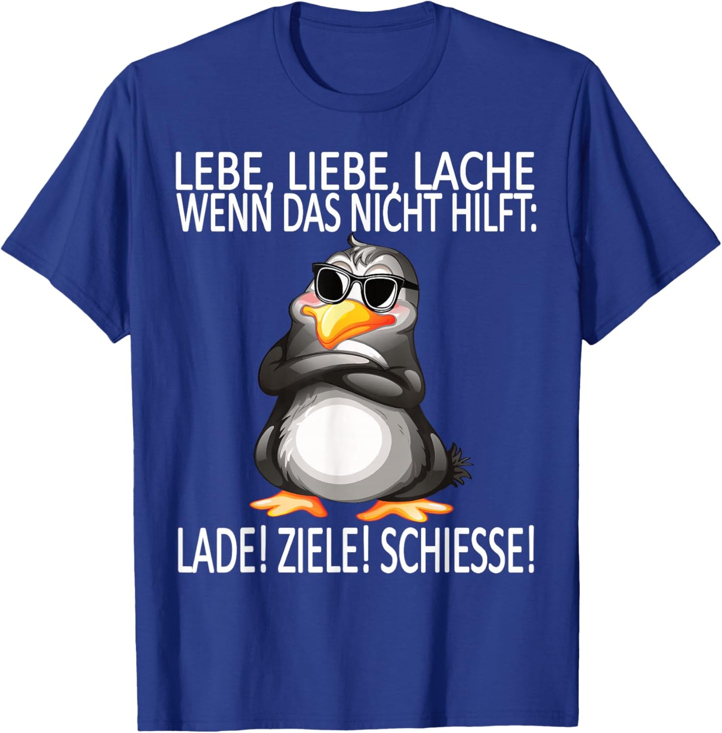 lebe liebe lache lustiges Design mit süßem Pinguin T-Shirt - T-Shirt | Royal