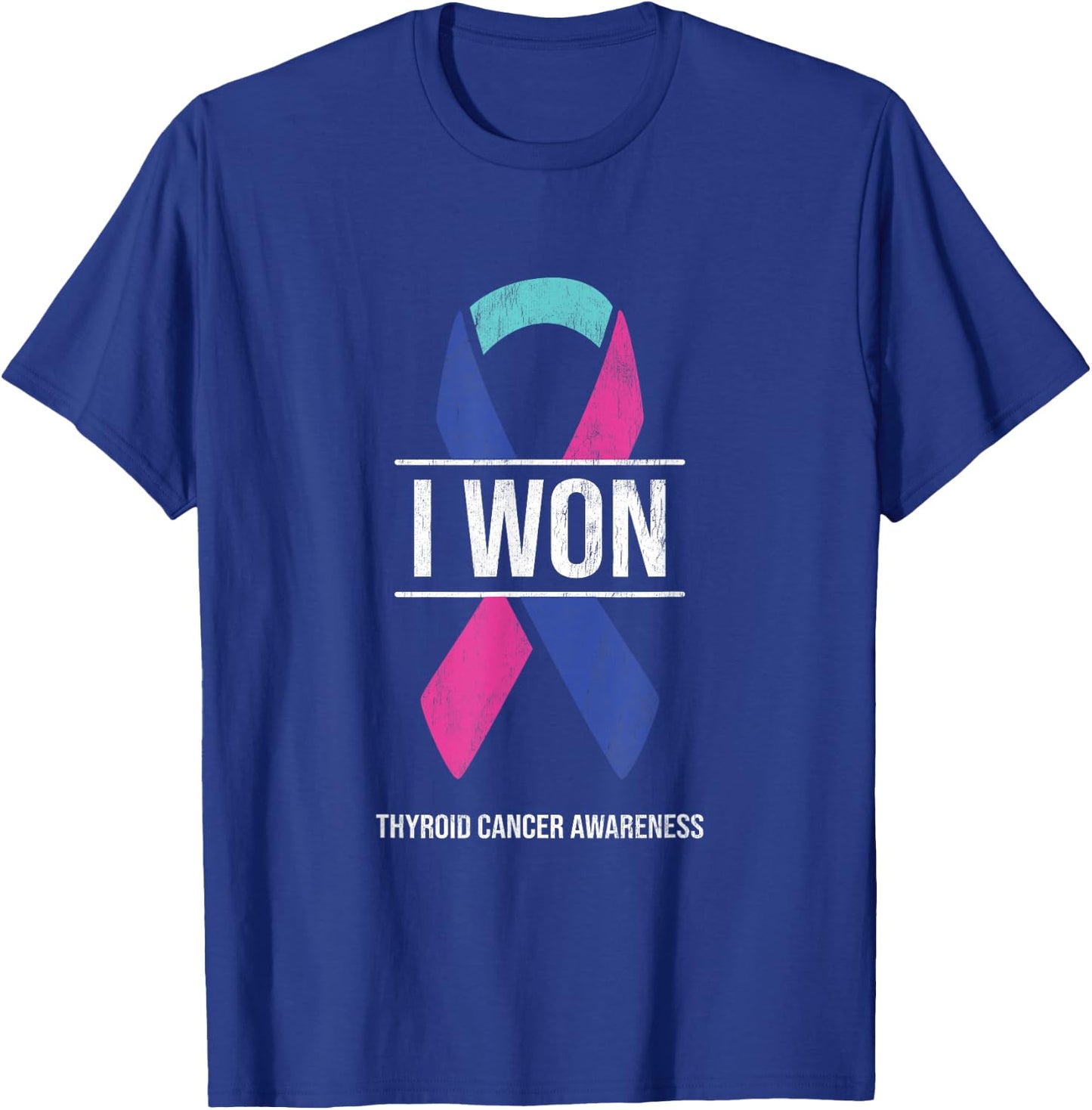 I Won Thyroid Cancer Awareness Thyroid Cancer Ribbon T-Shirt - T-Shirt | Royal