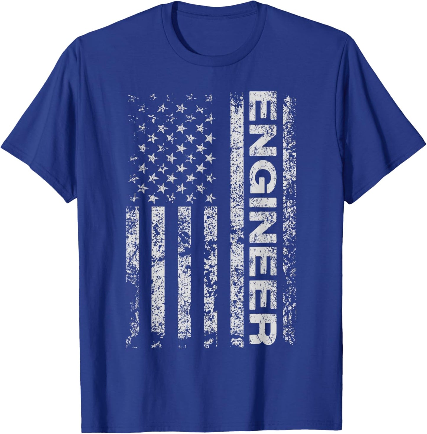 Engineer American USA Flag Funny Mechanical Aircraft Gift T-Shirt - T-Shirt | Royal