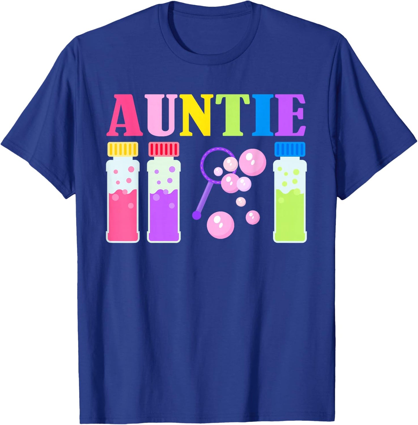 Auntie Wands Bubble Themed Birthday Family Party Matching T-Shirt - T-Shirt | Royal