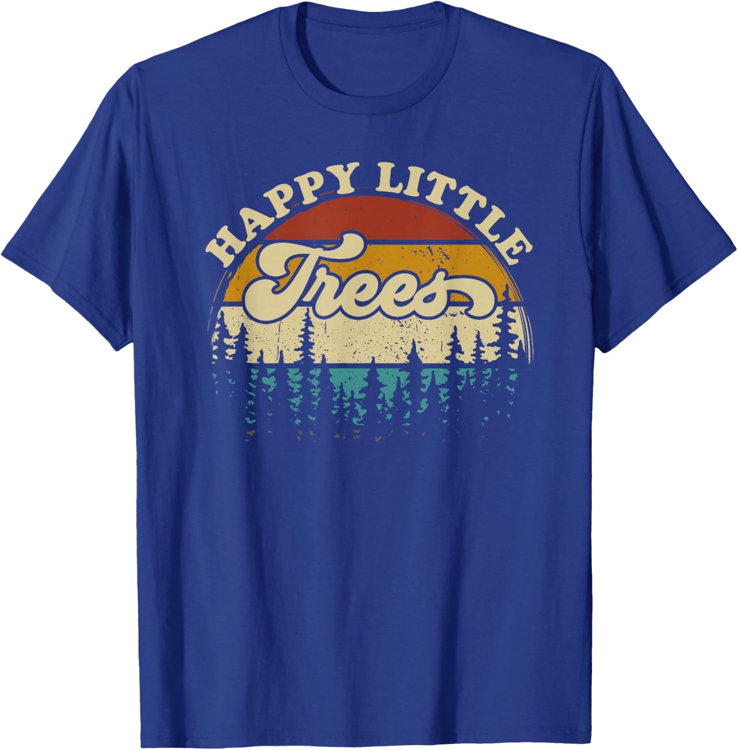 Happy little trees retro Style Camping forest vintage T-Shirt - T-Shirt | Royal