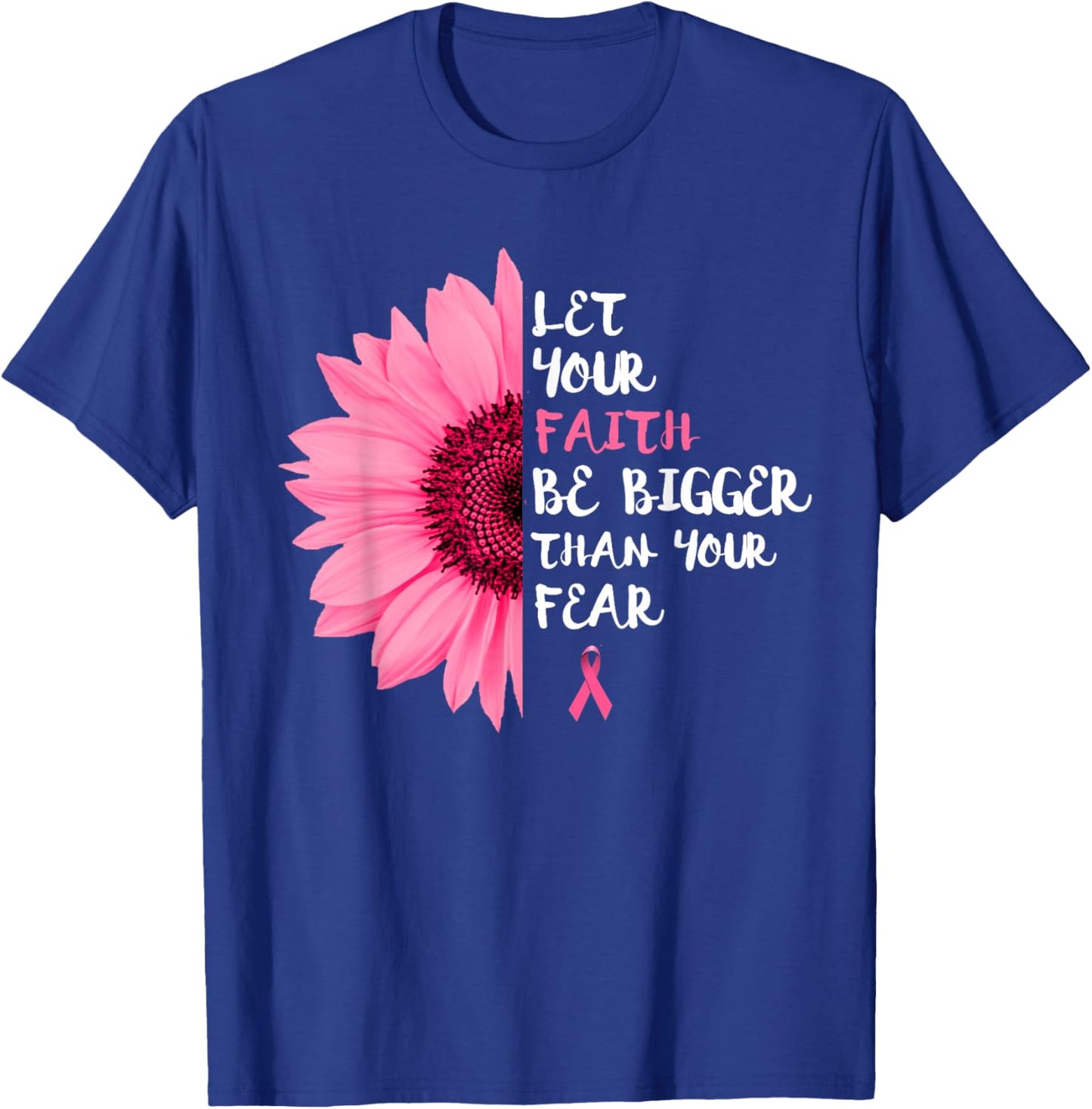 Breast Cancer Awareness Month Flower Pink Ribbon Women T-Shirt - T-Shirt | Royal