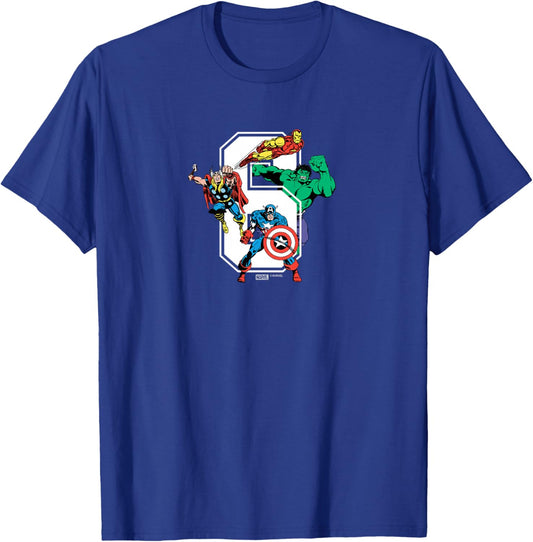 Kids Marvel - Avengers 6th Birthday T-Shirt - T-Shirt | Royal