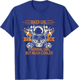 Retro Biker Girl Motorcycle Gift Biker Daughter T-Shirt - T-Shirt | Royal