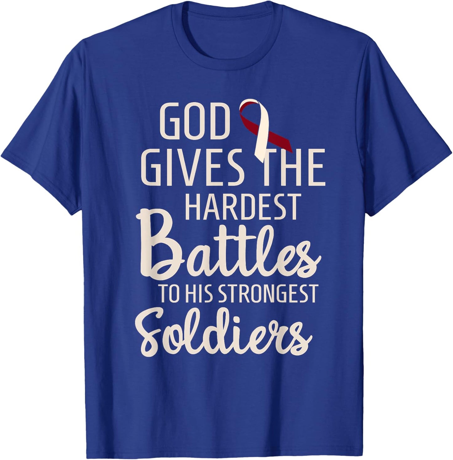 Head & Neck Cancer Fighter Survivor Motivational Burgundy T-Shirt - T-Shirt | Royal