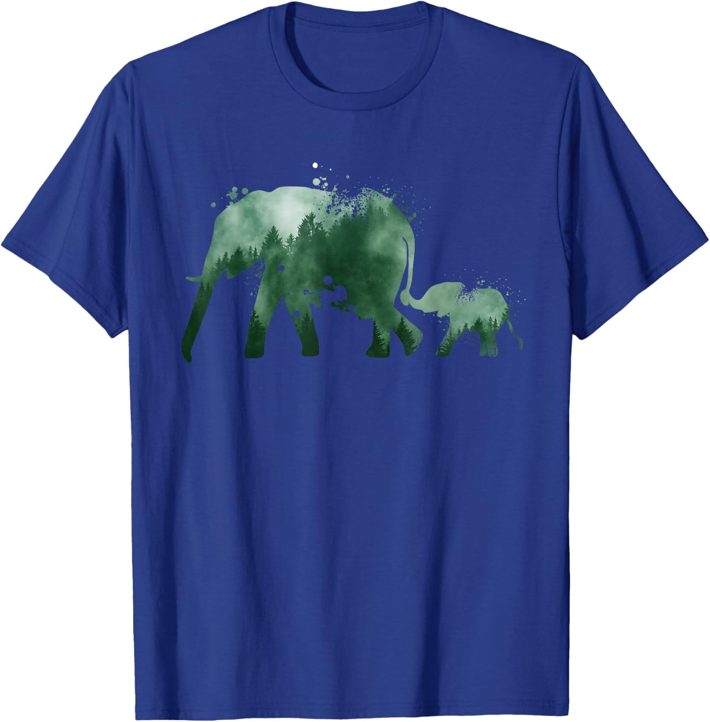 Vintage Elephant Silhouette | Men Women | Baby Elephant T-Shirt - T-Shirt | Royal