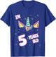 Unicorn 5th birthday i'm 5 years old girl unicorn design T-Shirt - T-Shirt | Royal
