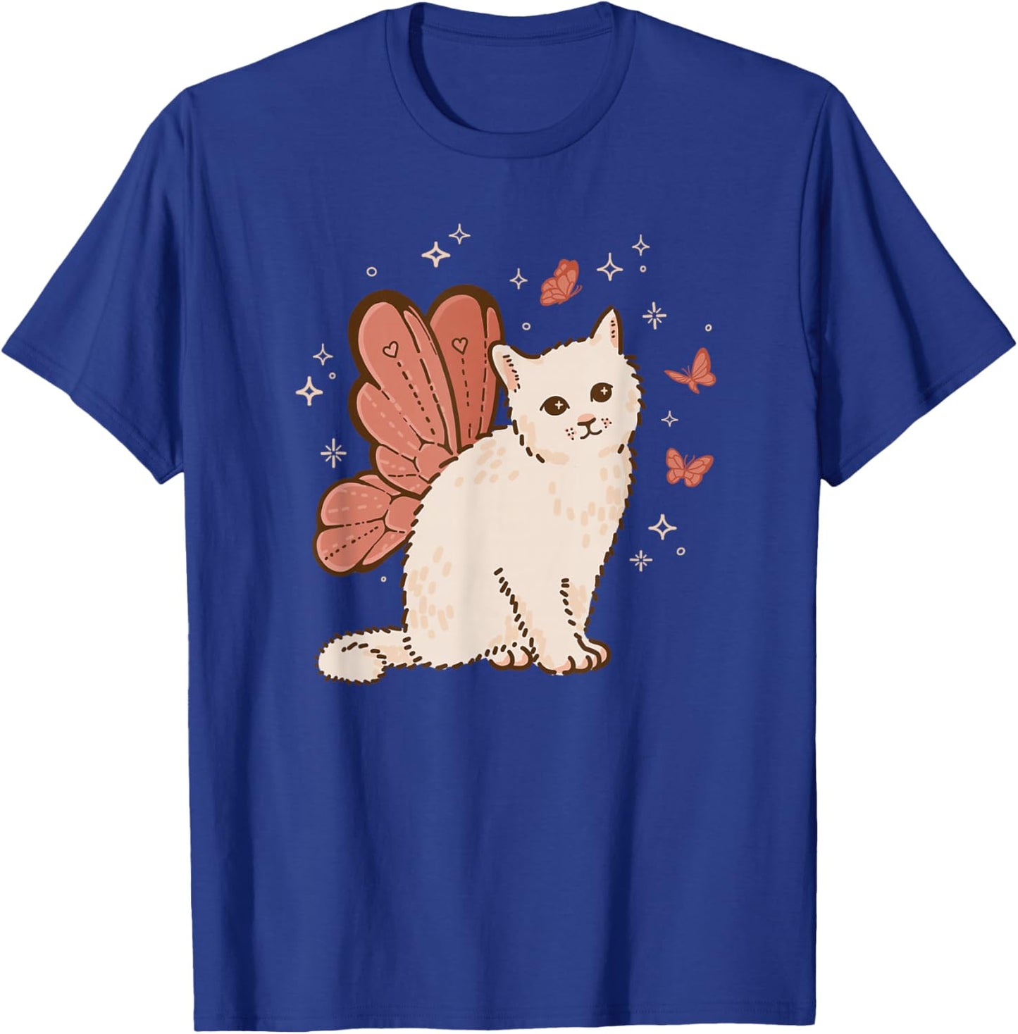 Fairycore Cute Butterfly Fairy Wings Cat Grunge Aesthetic T-Shirt - T-Shirt | Royal