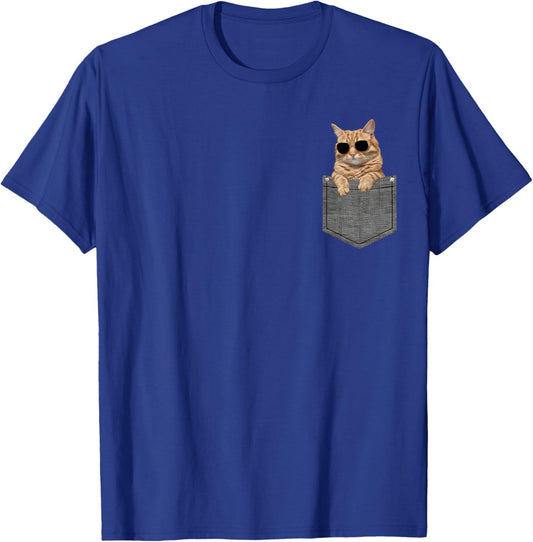 Cat in Pocket T-Shirt - T-Shirt | Royal