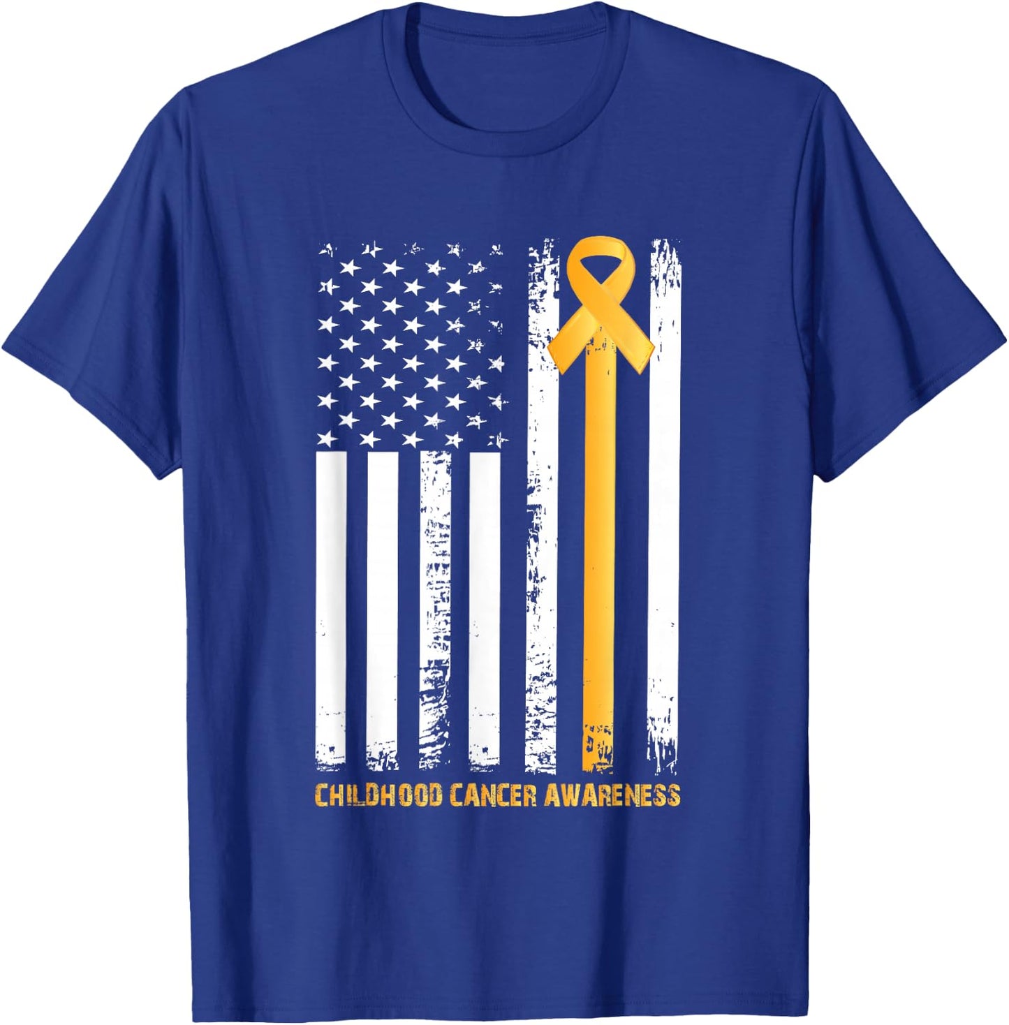 ribbon in a flag, Childhood cancer awareness T-Shirt - T-Shirt | Royal