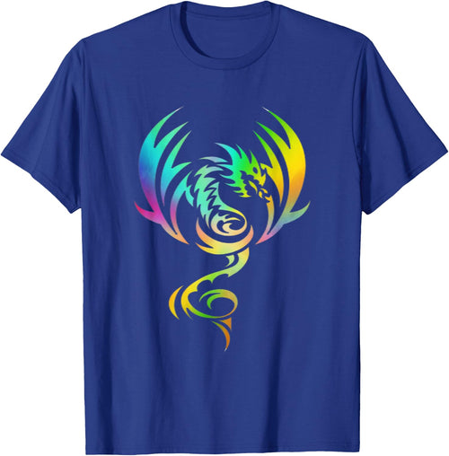 Medieval Mythical Animal Dragon With Rainbow Wings For Young