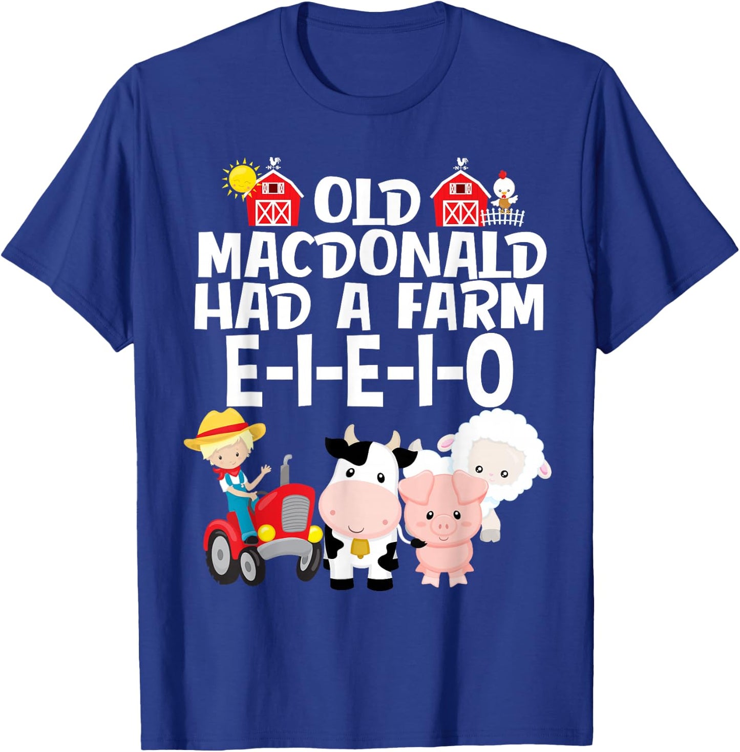 Nursery Rhyme Old MacDonald Had a Farm E-I-E-I-O T-Shirt - T-Shirt | Royal