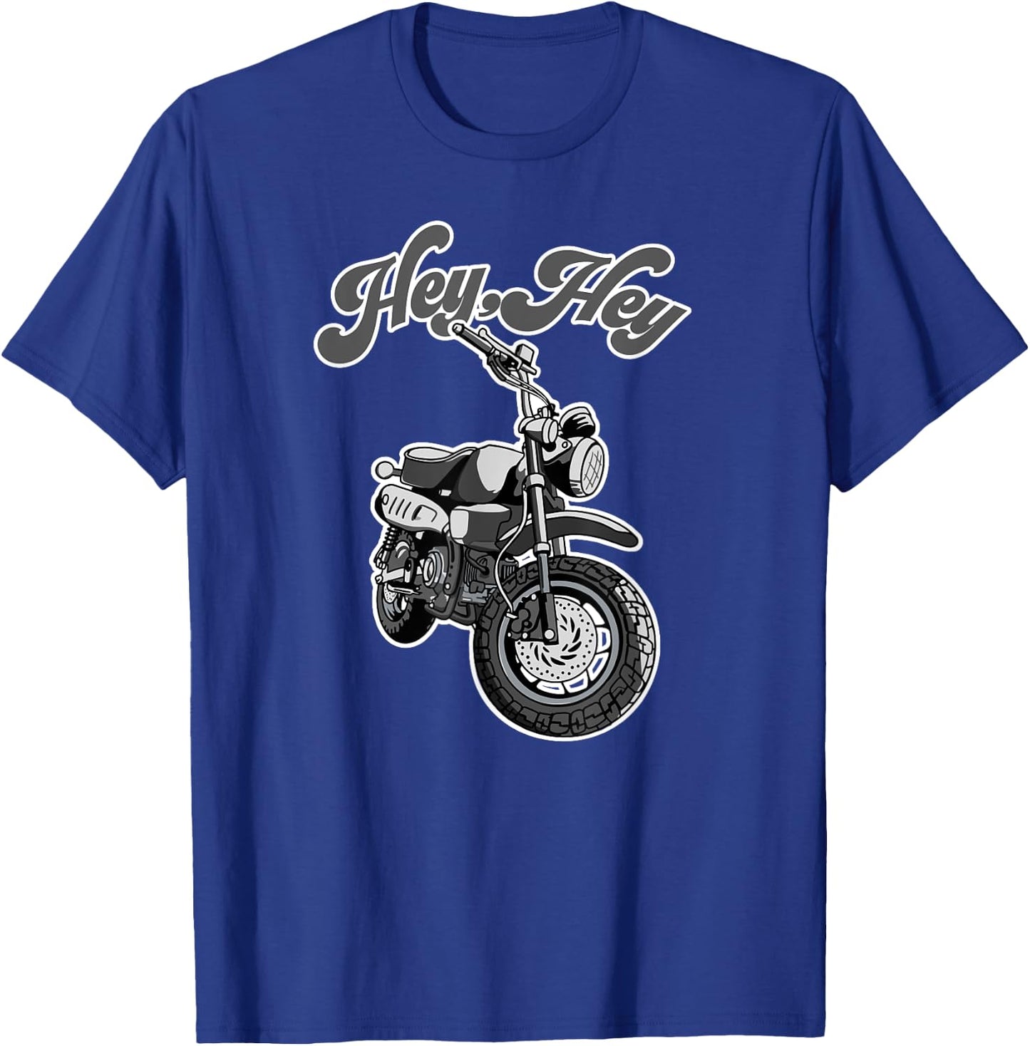 Hey, Hey Motorcycle: mini bike moto Monkey funny T-Shirt - T-Shirt | Royal