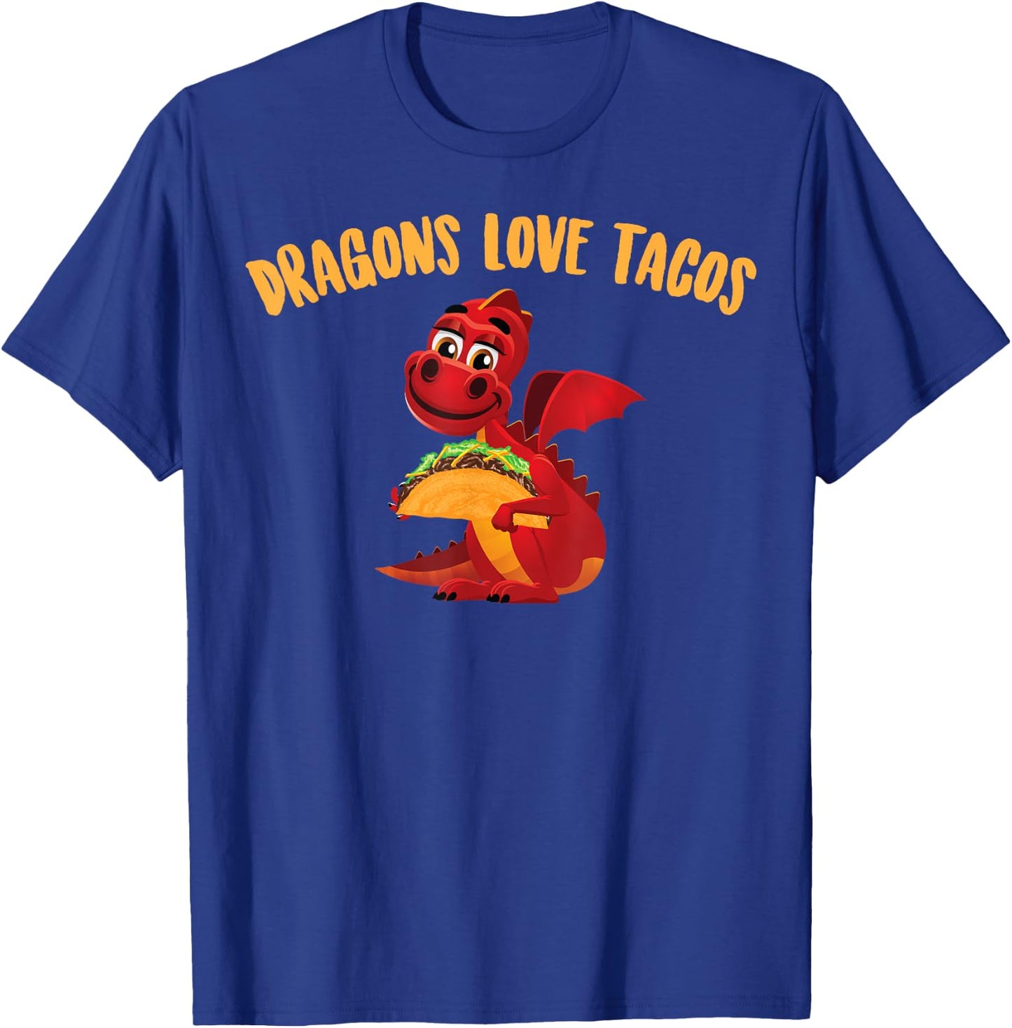 Dragons Love Tacos Shirt | Cool Fish Tacos Dish Funny Gift T-Shirt - T-Shirt | Royal