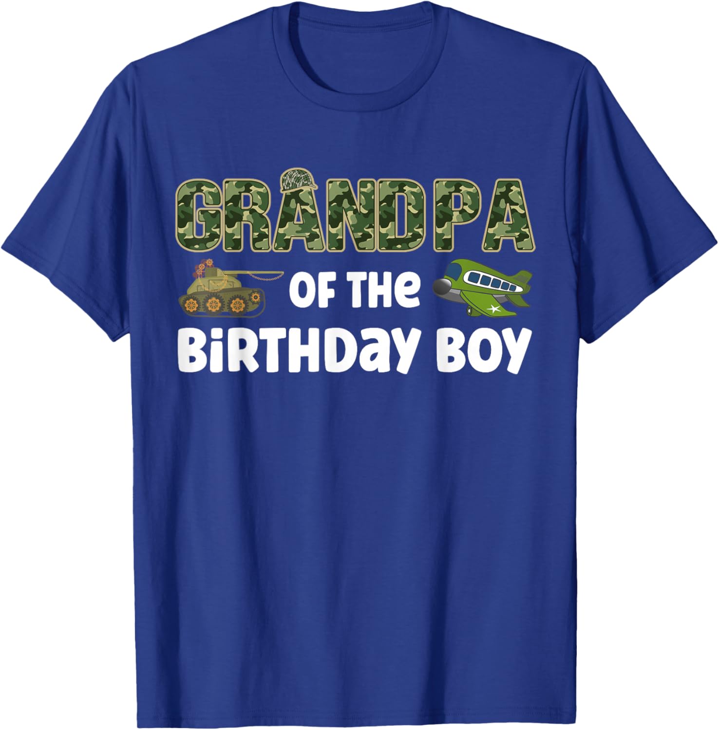 Grandpa of the Birthday Boy Army Camouflage Birthday Party T-Shirt - T-Shirt | Royal