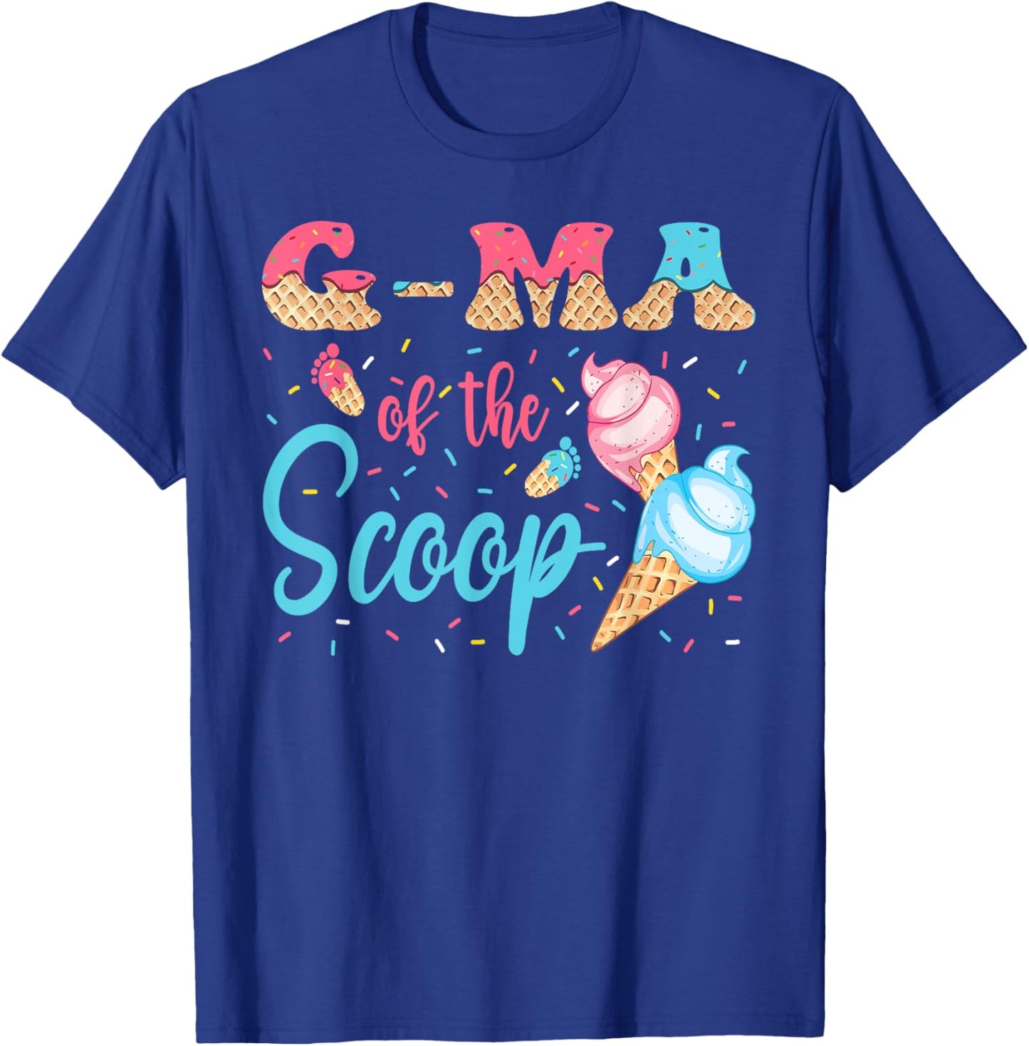 G-Ma Of The Scoop Ice Cream Gender Reveal Baby Shower T-Shirt - T-Shirt | Royal