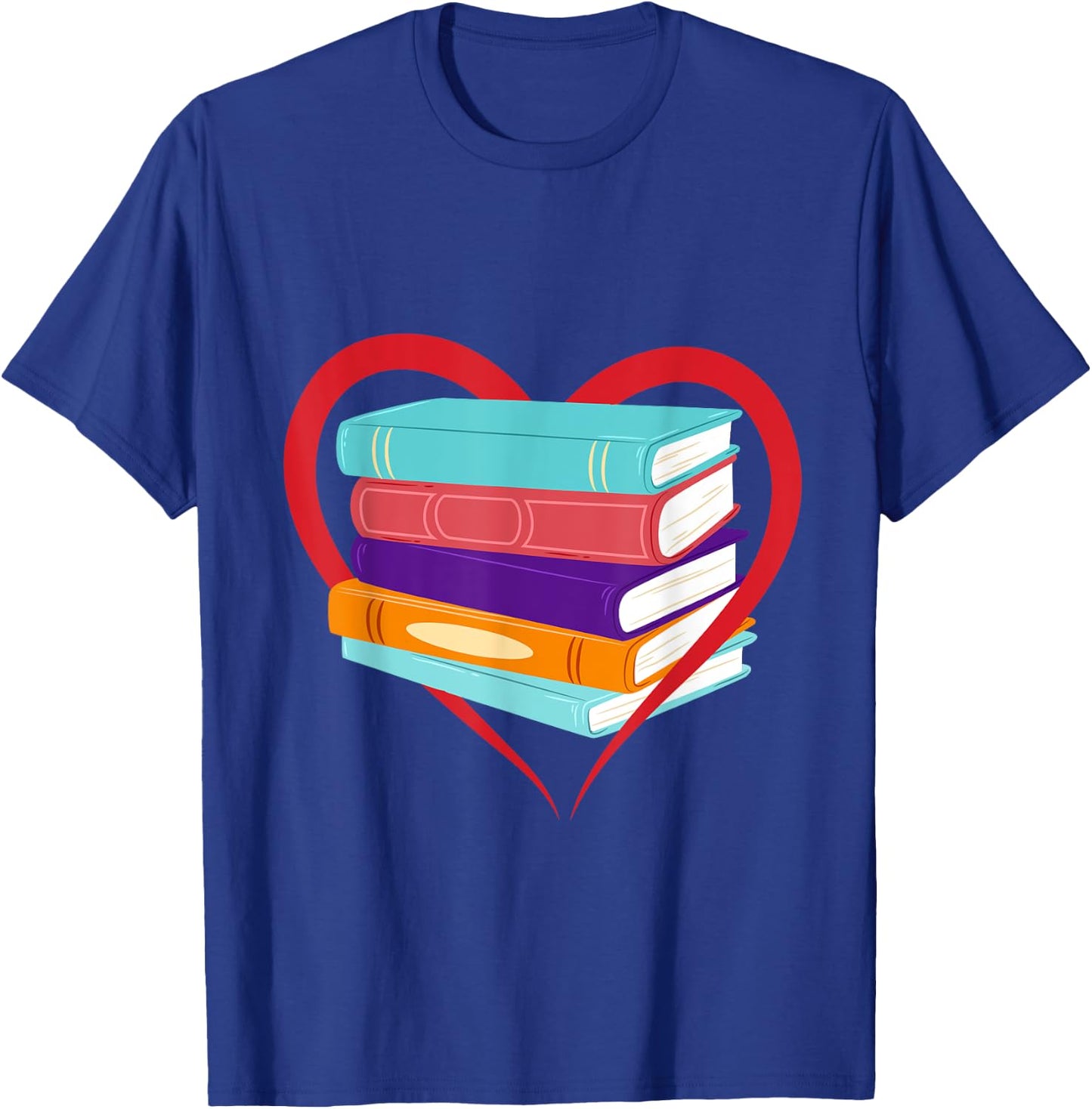 I Love Reading Book Heart Love Books Gift Library T-Shirt - T-Shirt | Royal