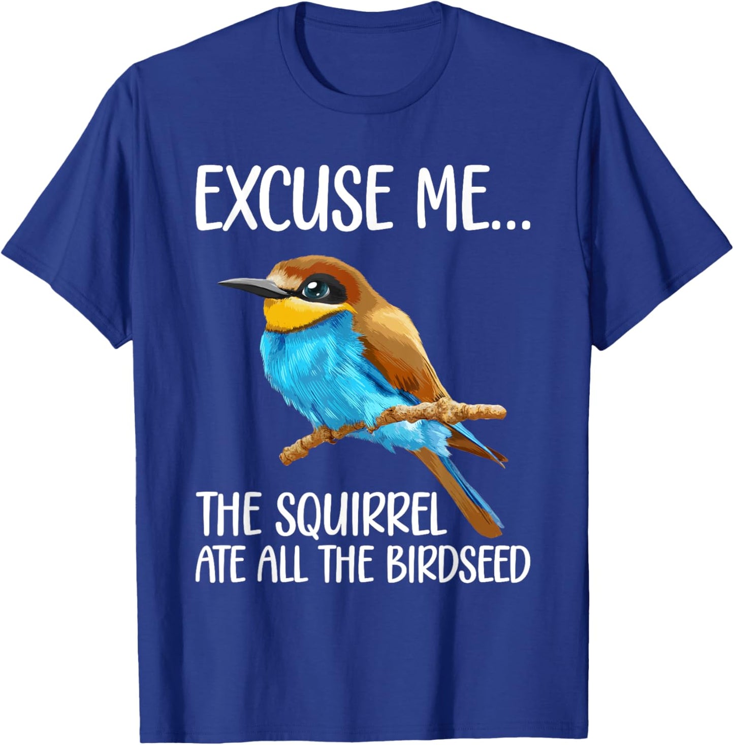 Bird Art Women Kid Bird Watching Birding Birdwatcher T-Shirt - T-Shirt | Royal