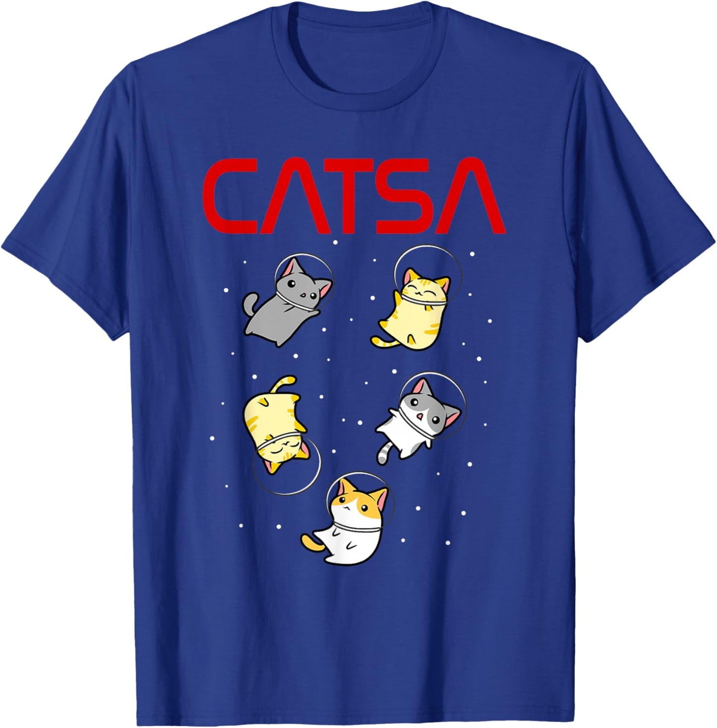 Funny Space Astronaut Cat Gifts Men Women Kids Cats Space T-Shirt - T-Shirt | Royal