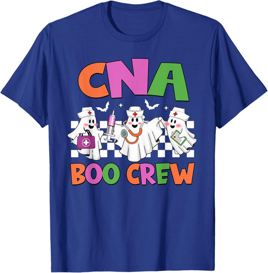Retro CNA Boo Crew Nurse Funny Halloween Costumes T-Shirt - T-Shirt | Royal