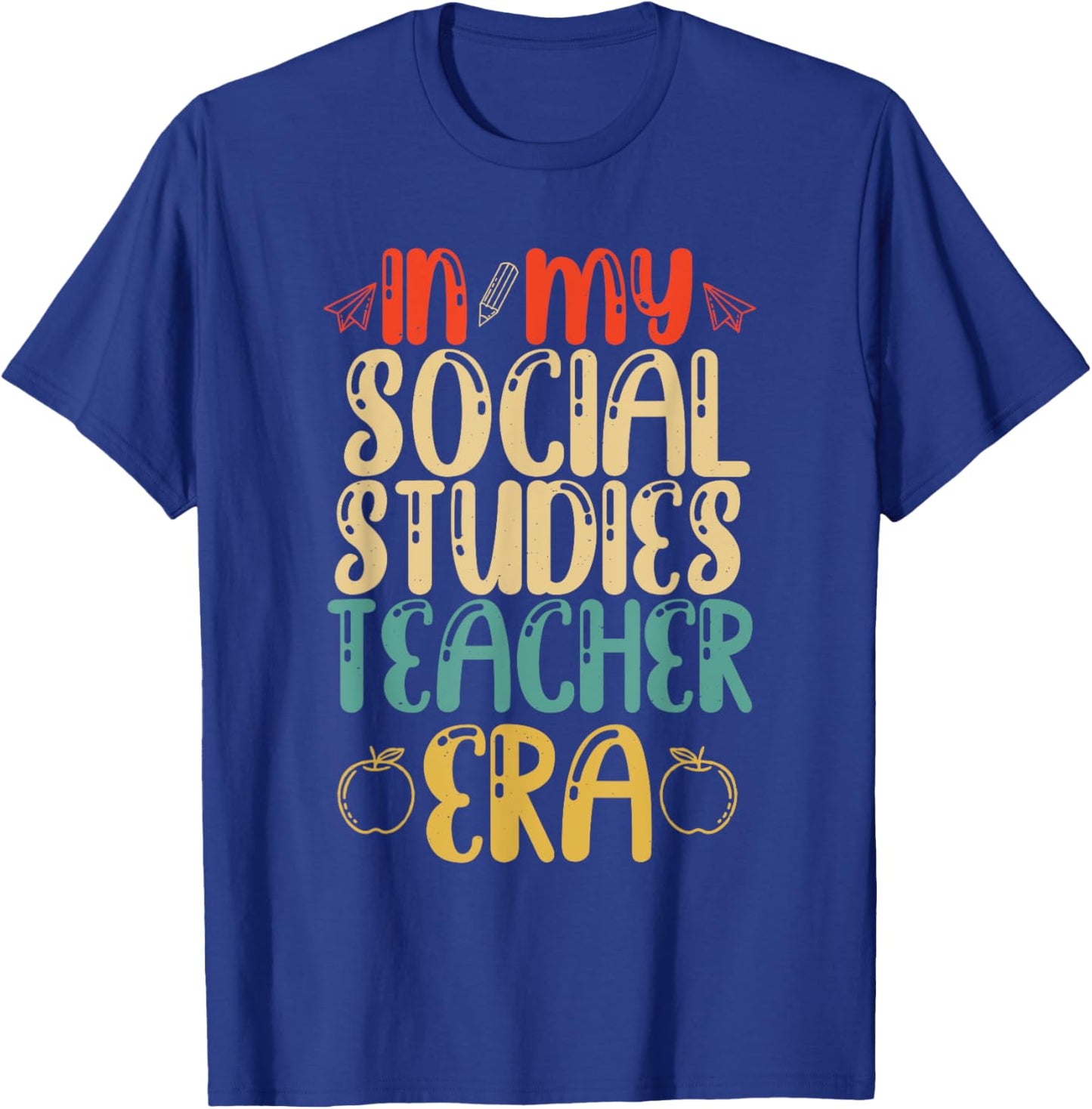 In My Social Studies Teachers Era Vintage Back To School T-Shirt - T-Shirt | Royal